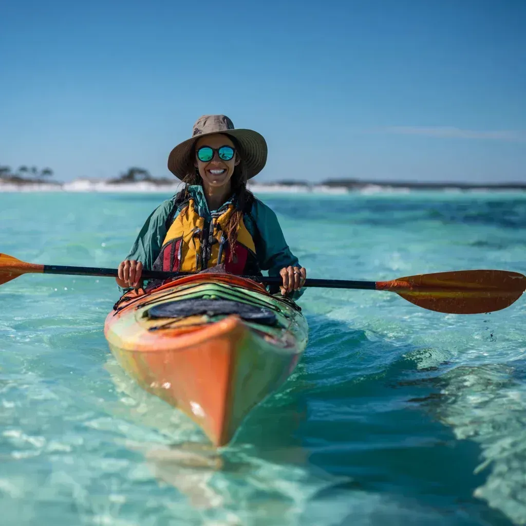 Beginner learning to kayak